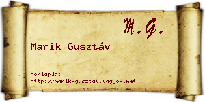 Marik Gusztáv névjegykártya