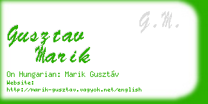 gusztav marik business card